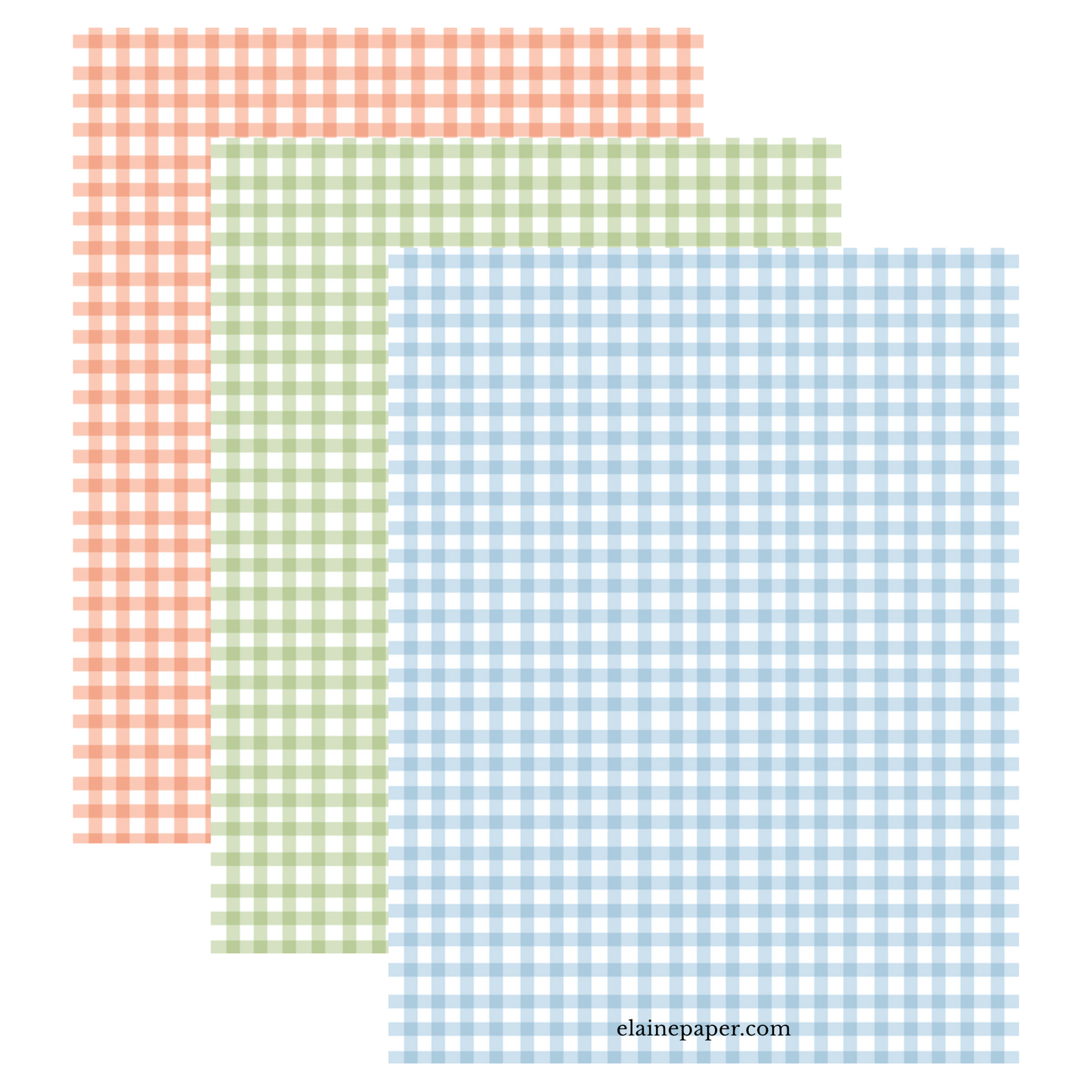 Printable Gingham Patterned Paper Bundle - PDF Download