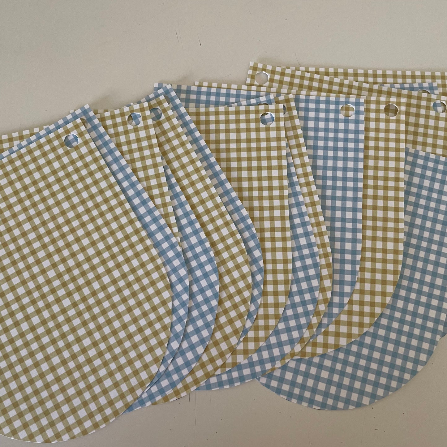 Printable Summer Gingham Happy Birthday Bunting Garland - Instant Download