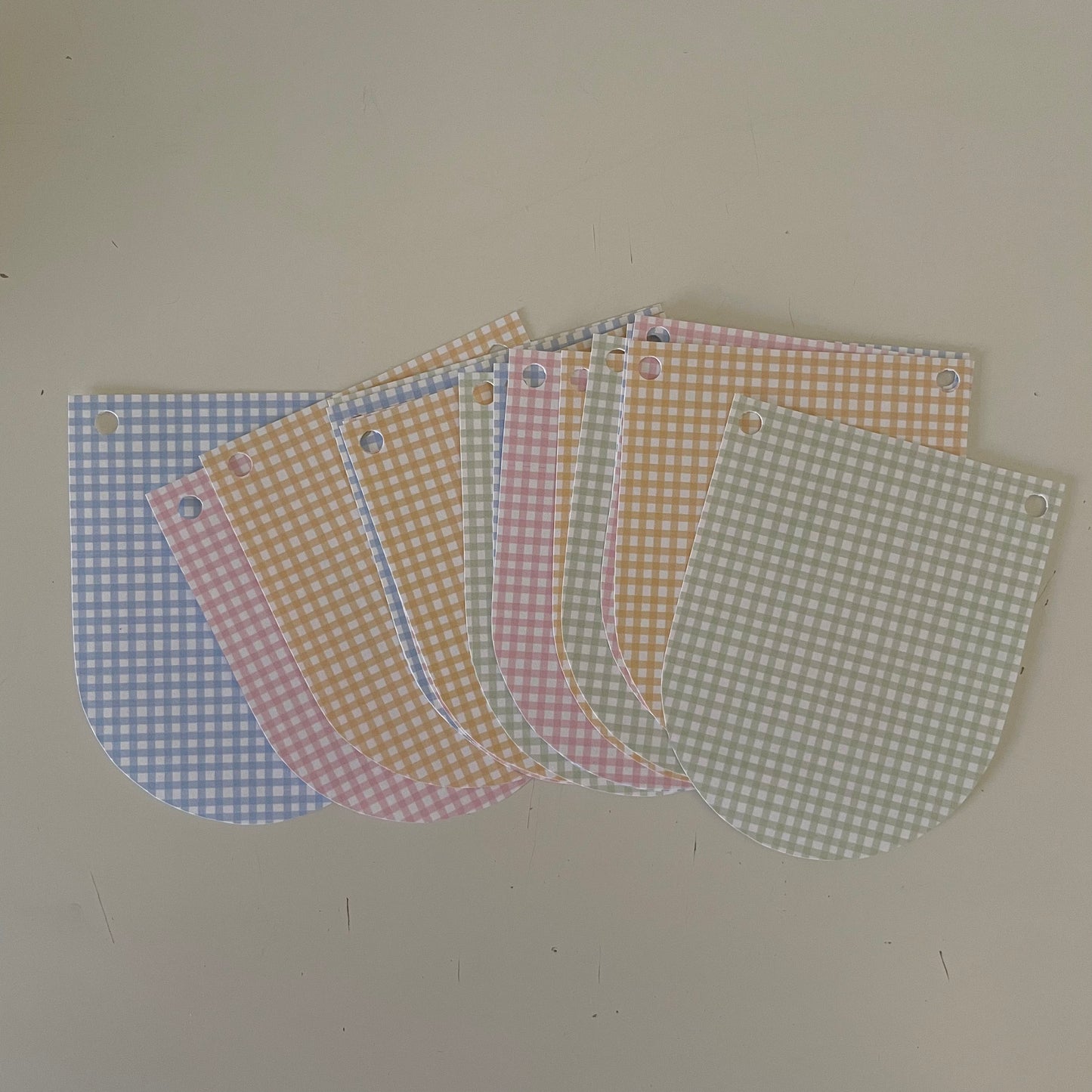 Printable Colorful Gingham Happy Birthday Party Paper Banner - PDF Download